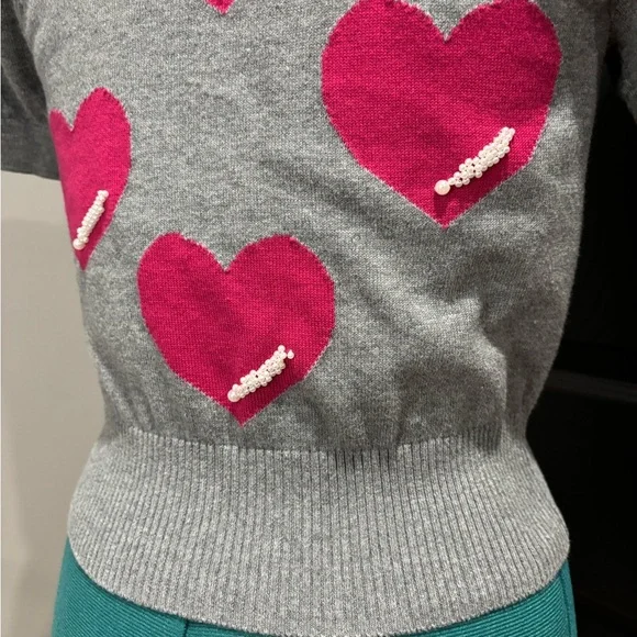 Forever21 Twist hearts and pearls cardigan - Picture 6 of 13